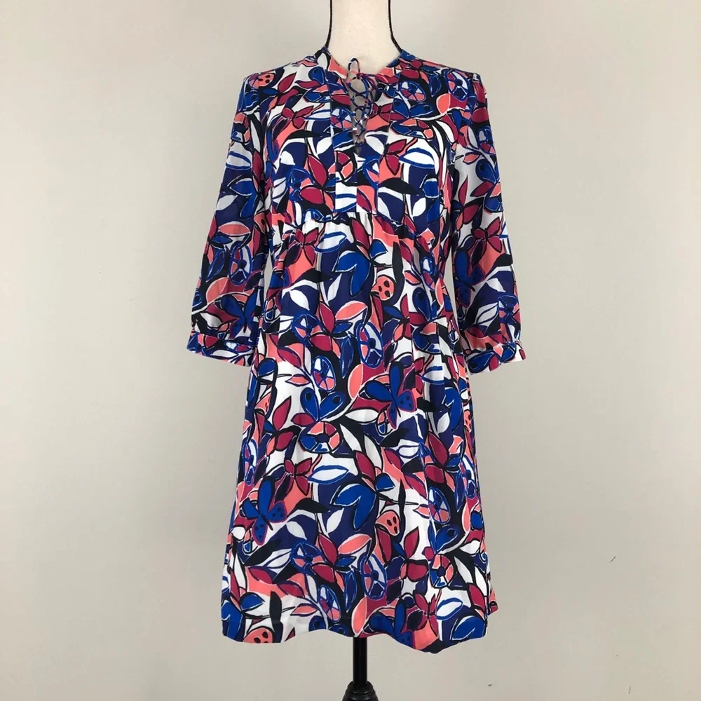 J. Crew Lace-up printed dress
